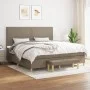 Box spring bed with gray taupe fabric mattress 200x200 cm by , Beds and slatted bases - Ref: Foro24-3137105, Price: 790,96 €,...