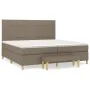 Box spring bed with gray taupe fabric mattress 200x200 cm by , Beds and slatted bases - Ref: Foro24-3137185, Price: 831,92 €,...