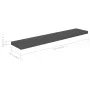 Floating wall shelf 4 pcs glossy gray MDF 120x23.5x3.8 cm by vidaXL, Shelves and shelves - Ref: Foro24-323801, Price: 89,44 €...
