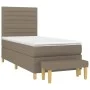 Box spring bed with gray taupe fabric mattress 90x190 cm by , Beds and slatted bases - Ref: Foro24-3137201, Price: 384,61 €, ...