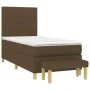 Box spring bed with dark brown fabric mattress 90x200 cm by , Beds and slatted bases - Ref: Foro24-3137288, Price: 350,07 €, ...