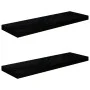 Floating wall shelf 2 pcs Glossy black MDF 80x23.5x3.8 cm by vidaXL, Shelves and shelves - Ref: Foro24-323773, Price: 42,85 €...