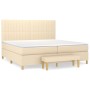 Box spring bed with cream-colored fabric mattress 200x200 cm by , Beds and slatted bases - Ref: Foro24-3137346, Price: 716,38...