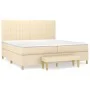 Box spring bed with cream-colored fabric mattress 200x200 cm by , Beds and slatted bases - Ref: Foro24-3137346, Price: 751,63...