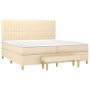 Box spring bed with cream-colored fabric mattress 200x200 cm by , Beds and slatted bases - Ref: Foro24-3137346, Price: 716,38...