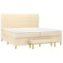 Box spring bed with cream-colored fabric mattress 200x200 cm by , Beds and slatted bases - Ref: Foro24-3137346, Price: 751,63...