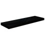 Estante flotante de pared 2 uds MDF negro brillo 80x23,5x3,8 cm