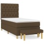 Box spring bed with dark brown fabric mattress 80x200 cm by , Beds and slatted bases - Ref: Foro24-3137352, Price: 381,39 €, ...