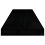 Estante flotante de pared 2 uds MDF negro brillo 80x23,5x3,8 cm