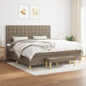 Box spring bed with gray taupe fabric mattress 200x200 cm by , Beds and slatted bases - Ref: Foro24-3137505, Price: 855,92 €,...