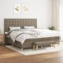 Cama box spring con colchón tela gris taupe 200x200 cm de , Camas y somieres - Ref: Foro24-3137505, Precio: 856,90 €, Descuen...