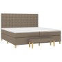 Box spring bed with gray taupe fabric mattress 200x200 cm by , Beds and slatted bases - Ref: Foro24-3137505, Price: 855,59 €,...