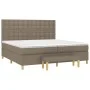 Box spring bed with gray taupe fabric mattress 200x200 cm by , Beds and slatted bases - Ref: Foro24-3137505, Price: 857,20 €,...