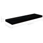 Estante flotante de pared 2 uds MDF negro brillo 80x23,5x3,8 cm