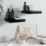 Floating wall shelf 2 pcs Glossy black MDF 23x23.5x3.8cm by vidaXL, Shelves and shelves - Ref: Foro24-323761, Price: 21,90 €,...