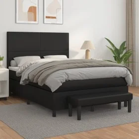 Box spring bed with black synthetic leather mattress 140x200cm by , Beds and slatted bases - Ref: Foro24-3137545, Price: 544,...