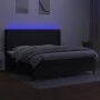 Box spring bed with mattress and LED lights, black fabric, 200x200 cm. by , Beds and slatted bases - Ref: Foro24-3138263, Pri...
