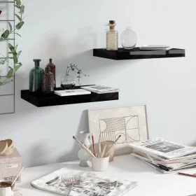 Floating wall shelf 2 pcs glossy black MDF 40x23x3.8 cm by vidaXL, Shelves and shelves - Ref: Foro24-323764, Price: 27,78 €, ...
