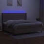 Cama box spring colchón y luces LED tela gris taupe 200x200 cm de , Camas y somieres - Ref: Foro24-3138345, Precio: 707,96 €,...