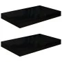 Floating wall shelf 2 pcs glossy black MDF 40x23x3.8 cm by vidaXL, Shelves and shelves - Ref: Foro24-323764, Price: 27,78 €, ...
