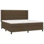 Box spring bed with LED lights, dark brown fabric mattress, 200x200 cm. by , Beds and slatted bases - Ref: Foro24-3138584, Pr...
