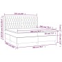 Cama box spring colchón luces LED tela marrón oscuro 200x200 cm de , Camas y somieres - Ref: Foro24-3138584, Precio: 728,55 €...