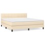 Box spring bed with cream-colored fabric mattress 180x200 cm by , Beds and slatted bases - Ref: Foro24-3140078, Price: 551,53...