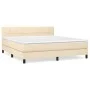 Box spring bed with cream-colored fabric mattress 180x200 cm by , Beds and slatted bases - Ref: Foro24-3140078, Price: 538,74...