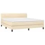 Box spring bed with cream-colored fabric mattress 180x200 cm by , Beds and slatted bases - Ref: Foro24-3140078, Price: 538,74...