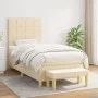 Box spring bed with cream-colored fabric mattress 90x200 cm by , Beds and slatted bases - Ref: Foro24-3137130, Price: 344,18 ...