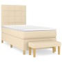 Box spring bed with cream-colored fabric mattress 90x200 cm by , Beds and slatted bases - Ref: Foro24-3137130, Price: 349,81 ...