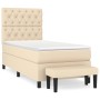 Box spring bed with cream-colored fabric mattress 80x200 cm by , Beds and slatted bases - Ref: Foro24-3136794, Price: 384,04 ...