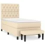 Box spring bed with cream-colored fabric mattress 80x200 cm by , Beds and slatted bases - Ref: Foro24-3136794, Price: 370,56 ...