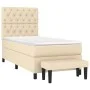 Box spring bed with cream-colored fabric mattress 80x200 cm by , Beds and slatted bases - Ref: Foro24-3136794, Price: 370,56 ...