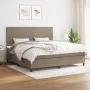 Box spring bed with gray taupe fabric mattress 200x200 cm by , Beds and slatted bases - Ref: Foro24-3141725, Price: 660,44 €,...