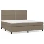 Box spring bed with gray taupe fabric mattress 200x200 cm by , Beds and slatted bases - Ref: Foro24-3141725, Price: 660,44 €,...