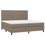 Box spring bed with gray taupe fabric mattress 200x200 cm by , Beds and slatted bases - Ref: Foro24-3141725, Price: 661,58 €,...