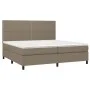 Box spring bed with gray taupe fabric mattress 200x200 cm by , Beds and slatted bases - Ref: Foro24-3141725, Price: 660,44 €,...