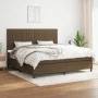 Cama box spring con colchón tela marrón oscuro 200x200 cm de , Camas y somieres - Ref: Foro24-3141964, Precio: 644,51 €, Desc...