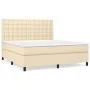 Box spring bed with cream-colored fabric mattress 160x200 cm by , Beds and slatted bases - Ref: Foro24-3142110, Price: 580,81...