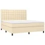 Box spring bed with cream-colored fabric mattress 160x200 cm by , Beds and slatted bases - Ref: Foro24-3142110, Price: 580,81...