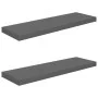 Estante flotante de pared 2 uds MDF gris brillo 80x23,5x3,8 cm de vidaXL, Estantes y estanterías - Ref: Foro24-323794, Precio...