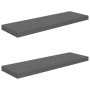 Floating wall shelf 2 pcs glossy gray MDF 80x23.5x3.8 cm by vidaXL, Shelves and shelves - Ref: Foro24-323794, Price: 41,47 €,...