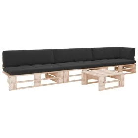 Pallet furniture 4 pieces and cushions made of impregnated pine wood. by , Garden sets - Ref: Foro24-3066752, Price: 400,00 €...
