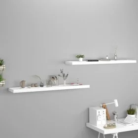 Floating wall shelves 2 pcs MDF white 120x23.5x3.8 cm by vidaXL, Shelves and shelves - Ref: Foro24-323821, Price: 53,75 €, Di...