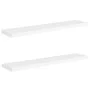 Floating wall shelves 2 pcs MDF white 120x23.5x3.8 cm by vidaXL, Shelves and shelves - Ref: Foro24-323821, Price: 53,75 €, Di...