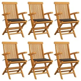 Garden chairs 6 pcs teak wood with taupe gray cushions by , Garden chairs - Ref: Foro24-3062549, Price: 455,42 €, Discount: %