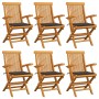 Garden chairs 6 pcs teak wood with taupe gray cushions by , Garden chairs - Ref: Foro24-3062549, Price: 463,91 €, Discount: %