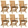 Garden chairs 6 pcs teak wood with taupe gray cushions by , Garden chairs - Ref: Foro24-3062549, Price: 455,42 €, Discount: %