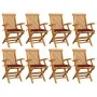 Garden chairs 8 units teak wood with burgundy cushions by , Garden chairs - Ref: Foro24-3072898, Price: 654,95 €, Discount: %